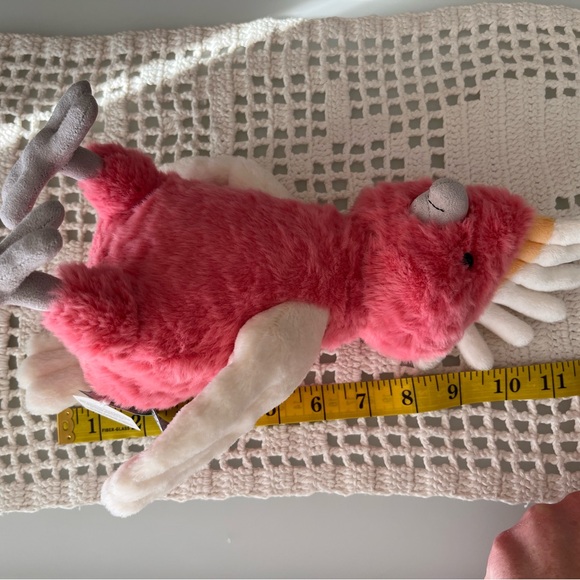 Jellycat Squawkatoo Pink and White Parrot Plush display only with tags - Picture 4 of 4